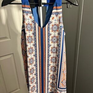Monteau Blue and Orange Paisley Dress